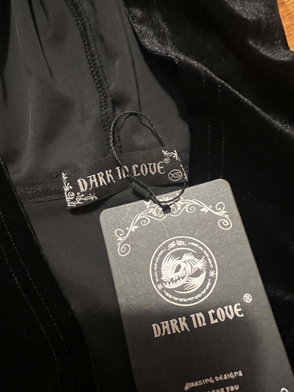 Dark in Love Velvet Cat Ear Dress - Picture 9 of 11